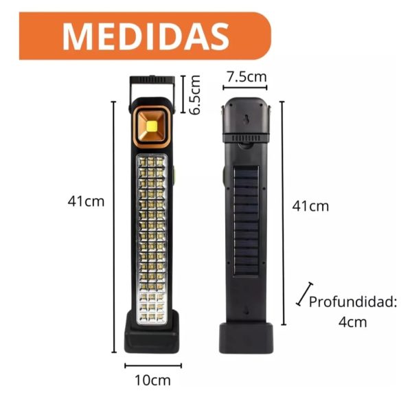 Luz Led De Emergencia 48 Led Recarga Usb/sola