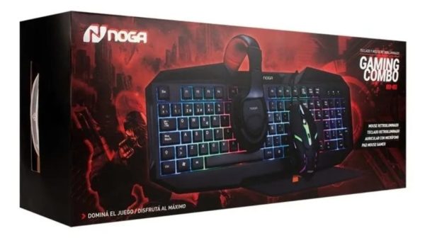 Combo Gaming Retroiluminado Usb Noganet NKB-403