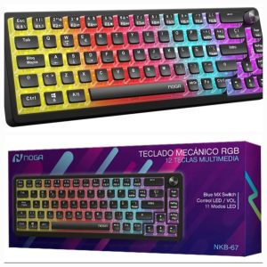 Teclado Gamer Noga Nkb 67 Retroiluminación Rgb White