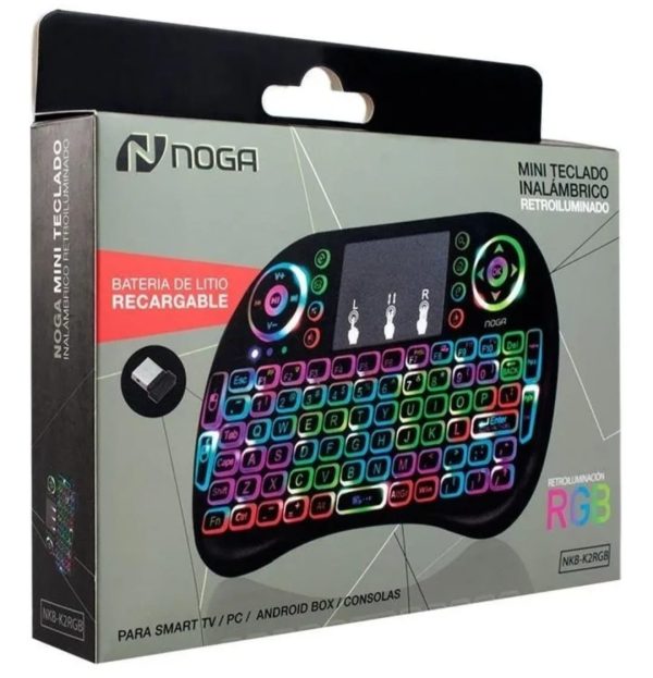 Control Remoto Mini Teclado Español Touchpad Smart Tv