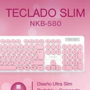 Teclado Usb Diseño Slim Nkb-580 Noga Teclado Rosa