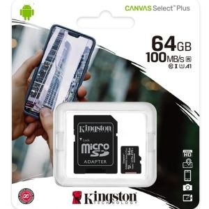 Memoria Micro Sd 64 Gb Kingston Con Adaptador Sd