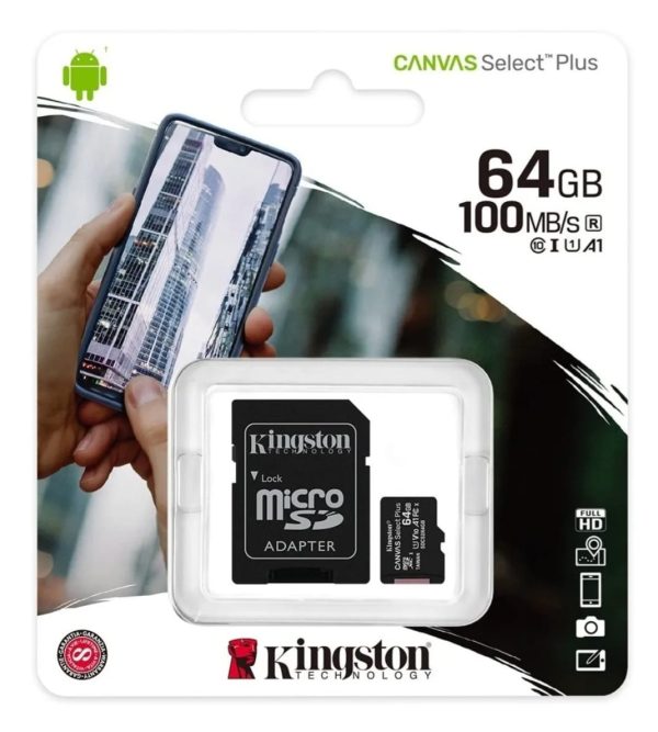 Memoria Micro Sd 64 Gb Kingston Con Adaptador Sd